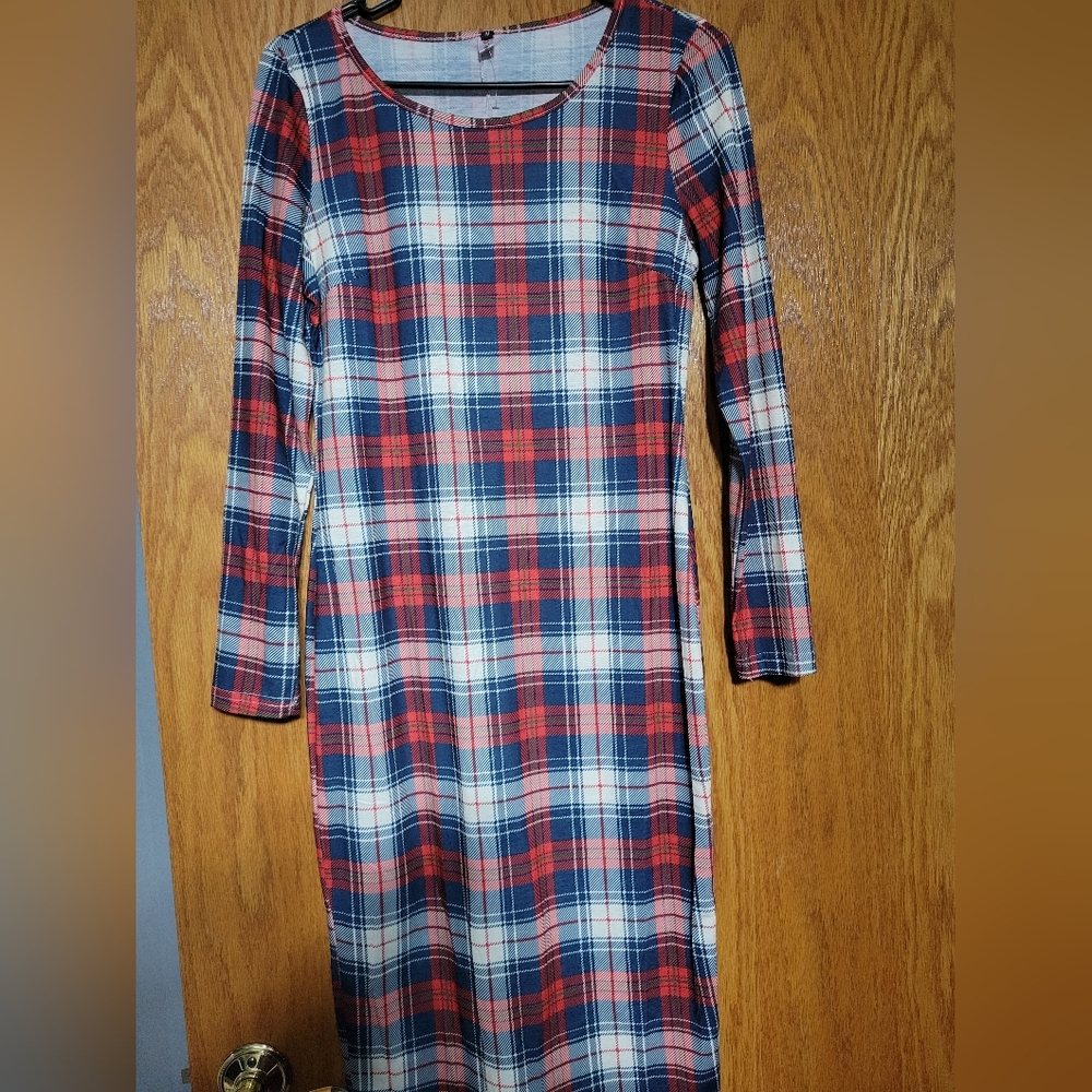 Size medium plaid midi dress